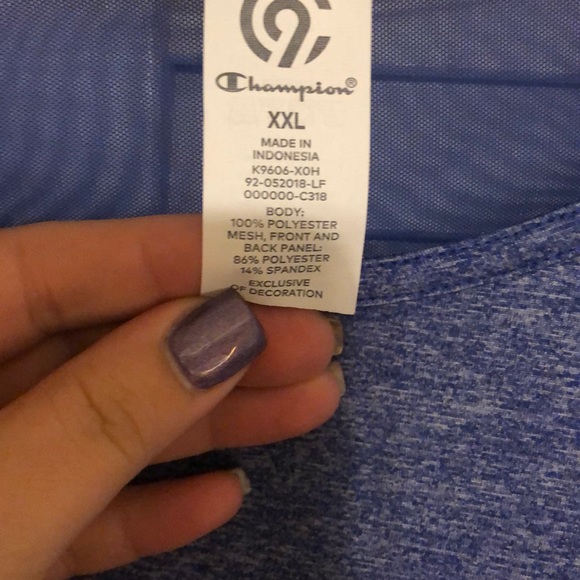 🌟2/$25 Champion short sleeve Blue workout shirt - Picture 3 of 6